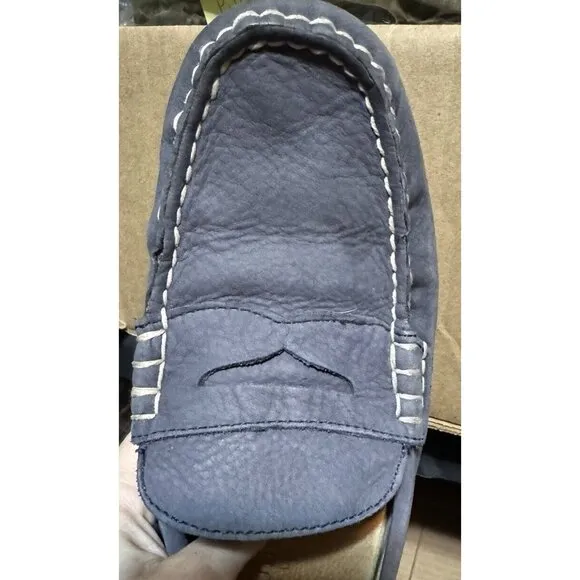 POLO Ralph Lauren WES Men Size 7.5D Gray Blue Suede Leather Driving Loafers