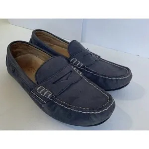 POLO Ralph Lauren WES Men Size 7.5D Gray Blue Suede Leather Driving Loafers