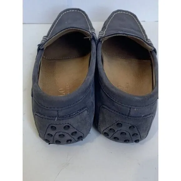 POLO Ralph Lauren WES Men Size 7.5D Gray Blue Suede Leather Driving Loafers