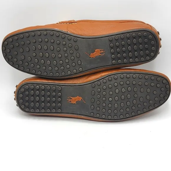 Polo Ralph Lauren Willems Leather Loafers w/ Striped Accent SIZE 14. #1421