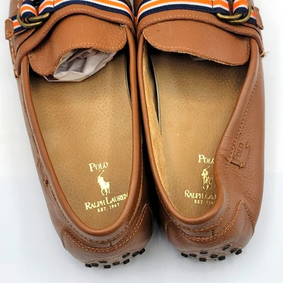 Polo Ralph Lauren Willems Leather Loafers w/ Striped Accent SIZE 14. #1421