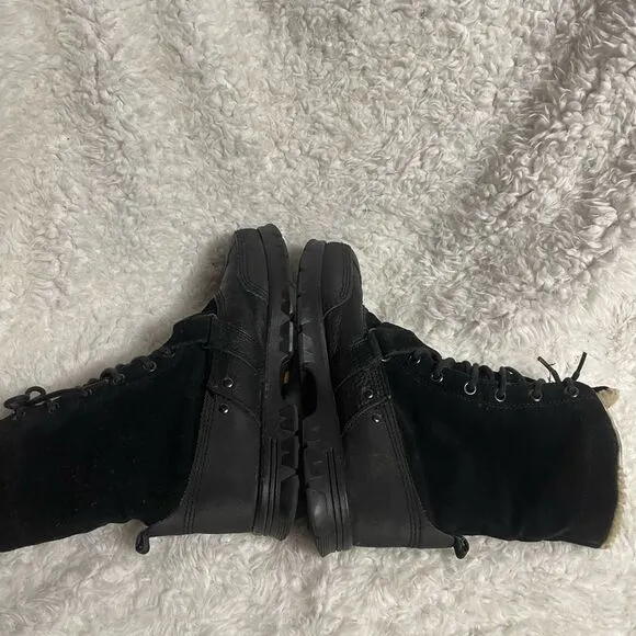 Polo Ralph Lauren Tavin Rollover Black Shearling lace up  Boots Men’s SZ10D