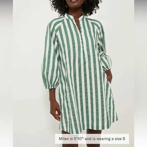 POMANDER PLACEGreen Stripe Maryse Mini Caftan