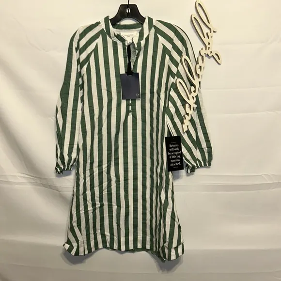 POMANDER PLACEGreen Stripe Maryse Mini Caftan
