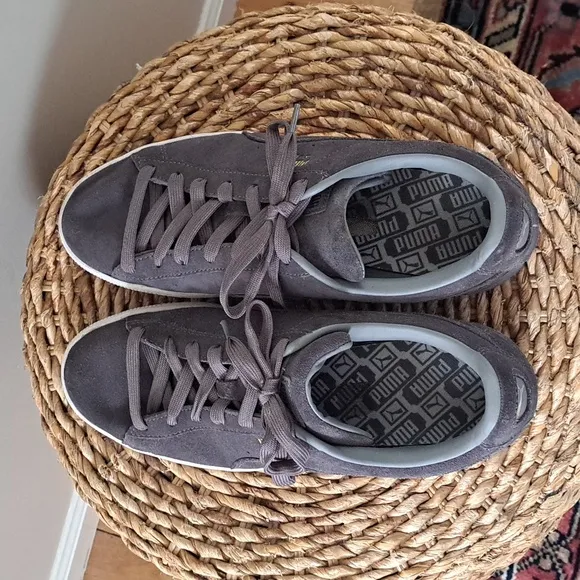 Puma Mens Classic Gray Suede Casual Sneakers‎ Size 11