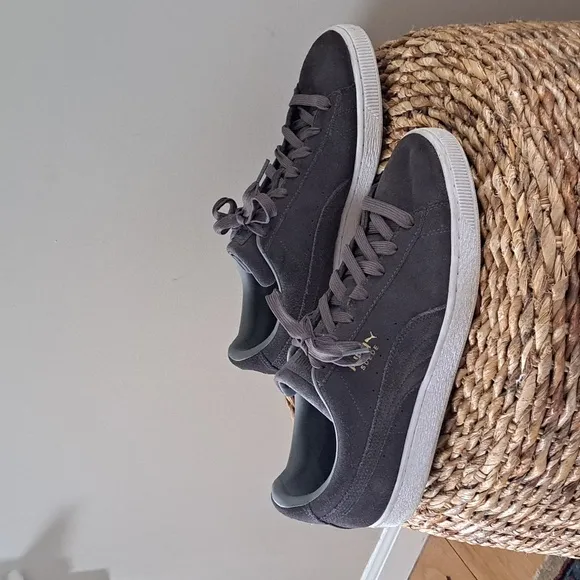 Puma Mens Classic Gray Suede Casual Sneakers‎ Size 11