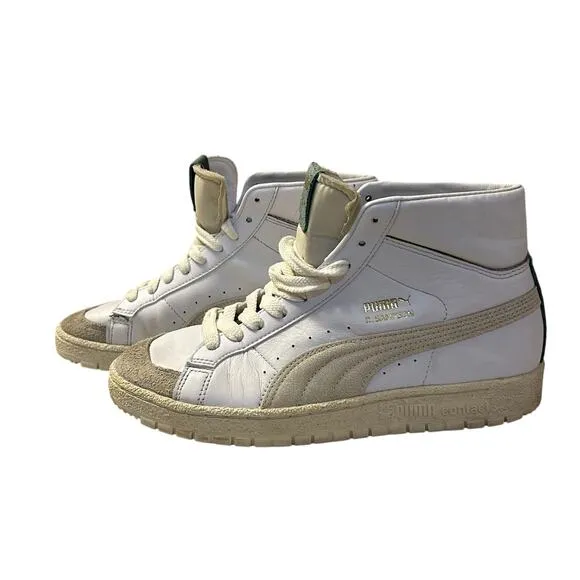 Puma Ralph Sampson High Top Retro Y2K White Teal Leather Sneakers Mens Size 8
