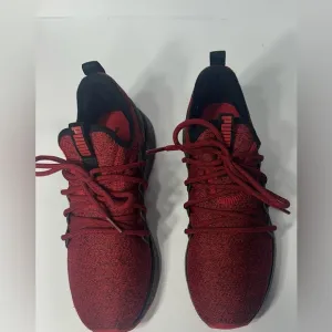 PUMA Red Athletic Sneakers pre owned good condition size 8