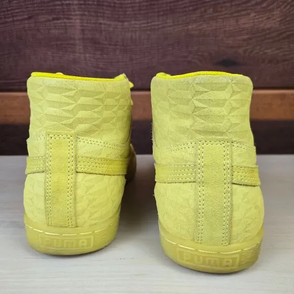 PUMA Suede ME Iced Mid Buttercup Casual Sneakers Men's 8.5 Yellow High-Top Shoes