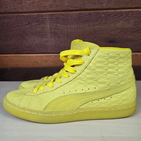 PUMA Suede ME Iced Mid Buttercup Casual Sneakers Men's 8.5 Yellow High-Top Shoes