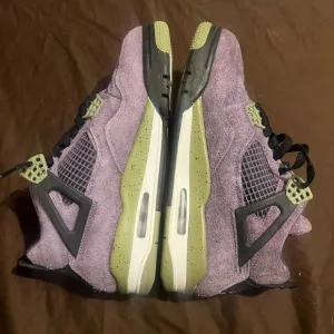 Purple and Green Sneakers with Mesh and Suede Design Retro 4 Canyon Purple