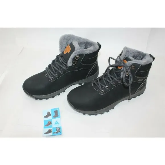 Quatchi Women's Winter Hiking Boots Faux Fur Lining Black Size US 9 / EUR 40