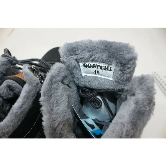 Quatchi Women's Winter Hiking Boots Faux Fur Lining Black Size US 9 / EUR 40