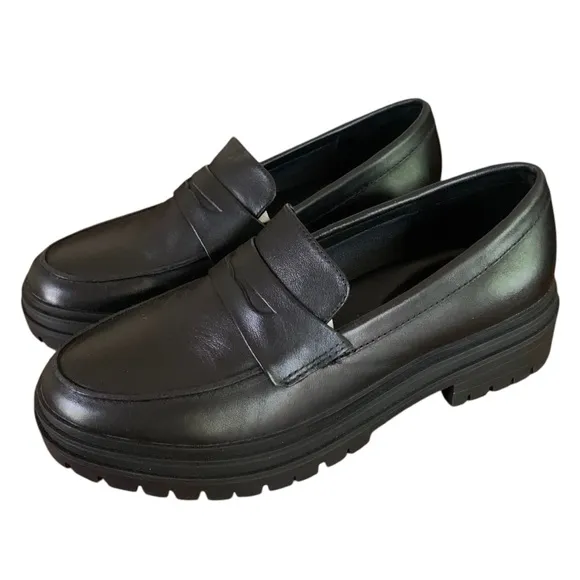 Quince NWOB Italian Leather Lug Sole Loafer Black Sz 7