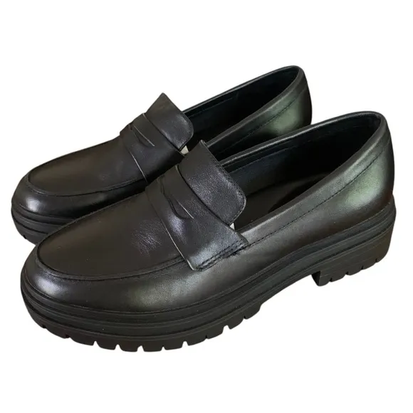 Quince NWOB Italian Leather Lug Sole Loafer Black Sz 7