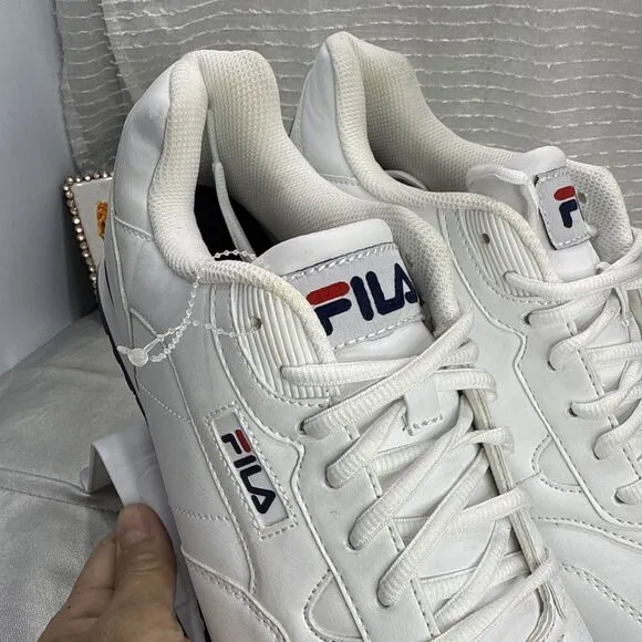(R8) NEW Fila 1SC60512-125 Men’s Retro Styled Sneakers with White Blue Size 12