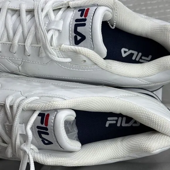 (R8) NEW Fila 1SC60512-125 Men’s Retro Styled Sneakers with White Blue Size 12