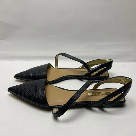 RACHEL ZOE Black Pointed Toe Flats Size 7.5