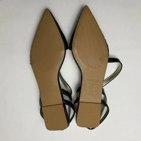 RACHEL ZOE Black Pointed Toe Flats Size 7.5