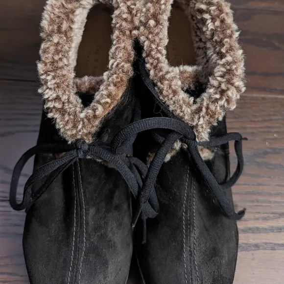 Rag &amp; Bone Black Suede Inez Shearling Desert Clog Boots
