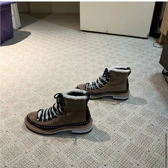 Rag &amp; Bone Compass Suede Leather &amp; Shearling Boots.