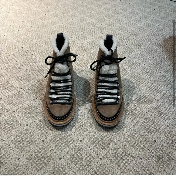 Rag &amp; Bone Compass Suede Leather &amp; Shearling Boots.