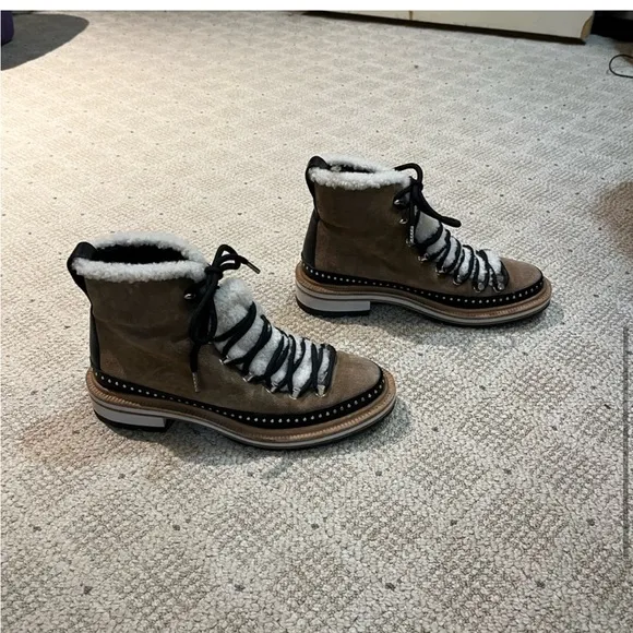 Rag &amp; Bone Compass Suede Leather &amp; Shearling Boots.