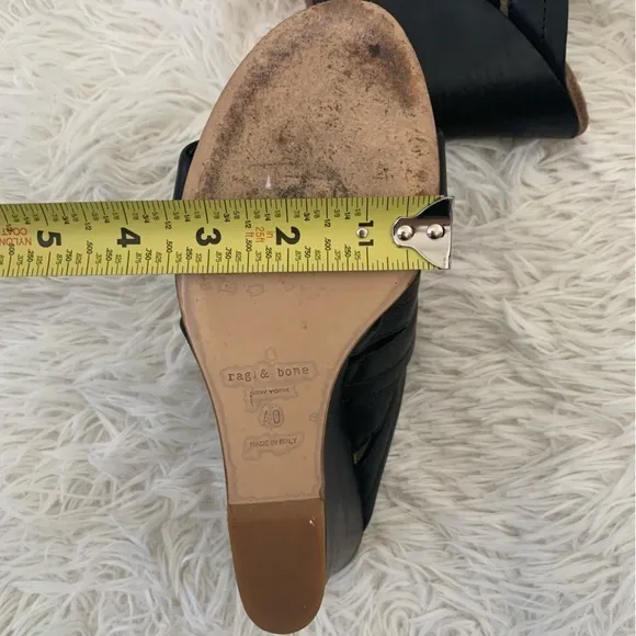 Rag &amp; Bone Shaw Mule Wedge cut out open-toes  Made in Italy size 40, US 8.5-9