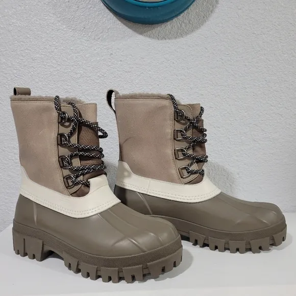 rag &amp; bone Suede Rubber-Foot Shearling-Lined Winter Boots | New | $495 | Sz EU39