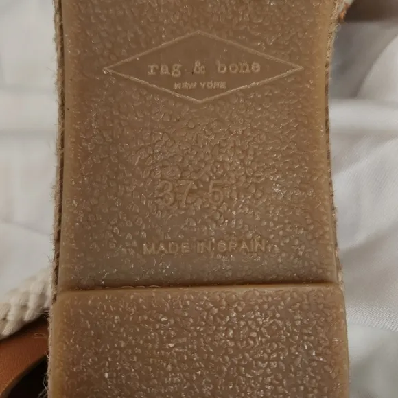 Rag and Bone Tan Sandals Size 7 (37) Estelle Espadrille Jute Braid Sole Open Toe