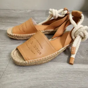 Rag and Bone Tan Sandals Size 7 (37) Estelle Espadrille Jute Braid Sole Open Toe