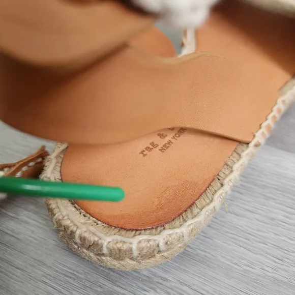 Rag and Bone Tan Sandals Size 7 (37) Estelle Espadrille Jute Braid Sole Open Toe