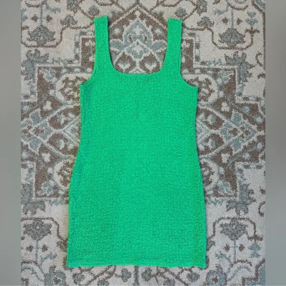 Rails Julie Clover Green Tank Bodycon Textured Stretchy Mini Dress Size L
