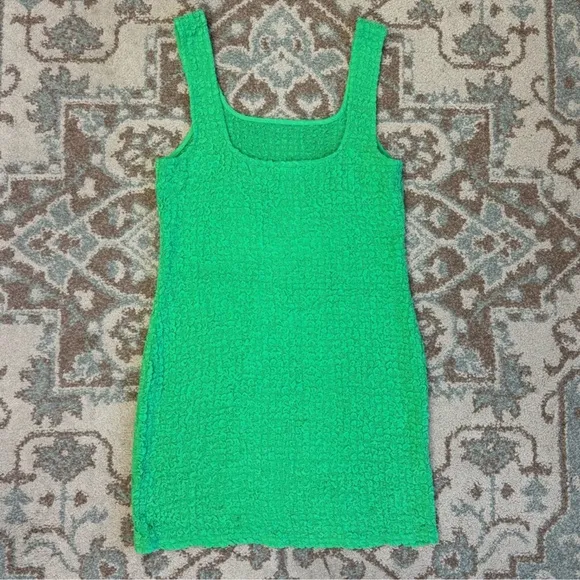 Rails Julie Clover Green Tank Bodycon Textured Stretchy Mini Dress Size L