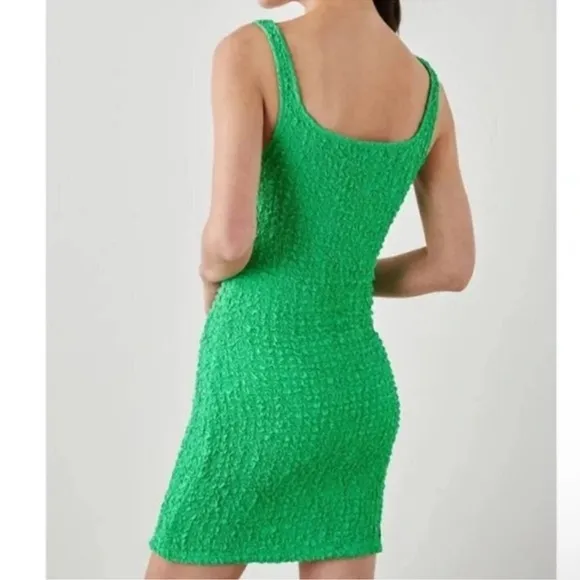 Rails Julie Clover Green Tank Bodycon Textured Stretchy Mini Dress Size L