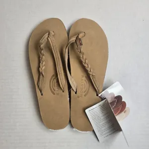 Rainbow Flirty Braidy Leather Sandals Size Womens Ladies 10 Sierra Brown