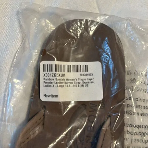 Rainbow Sandals Sing Layer Leather Narrow Strap  Expresso (8.5-9.5) NWT IN PKG