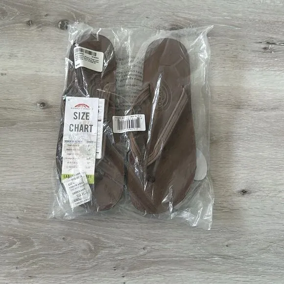 Rainbow Sandals Sing Layer Leather Narrow Strap  Expresso (8.5-9.5) NWT IN PKG