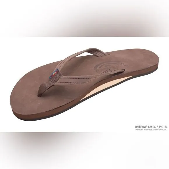 Rainbow Sandals Sing Layer Leather Narrow Strap  Expresso (8.5-9.5) NWT IN PKG