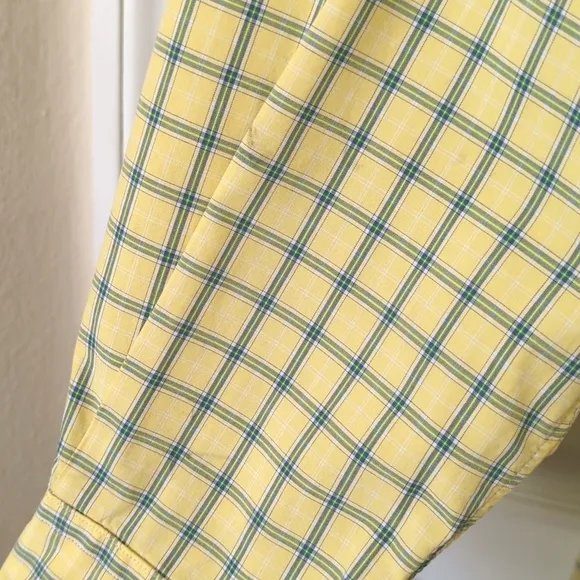 Ralph Lauren 90's Vintage Preppy Plaid Long Sleeve Button Down Shirt Yellow XL