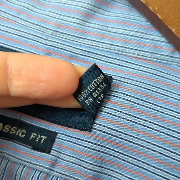 Ralph Lauren 90's Vintage Preppy Striped Long Sleeve Button Down Shirt Blue L