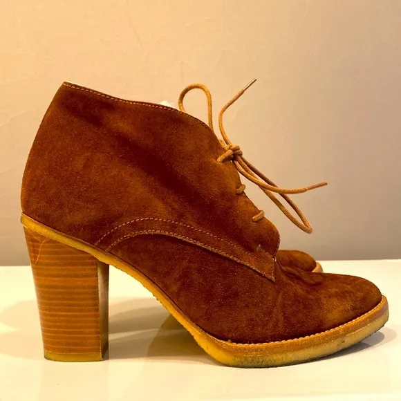 Ralph Lauren Collection Brown Franny Suede Bootie Shoes Size 7.5