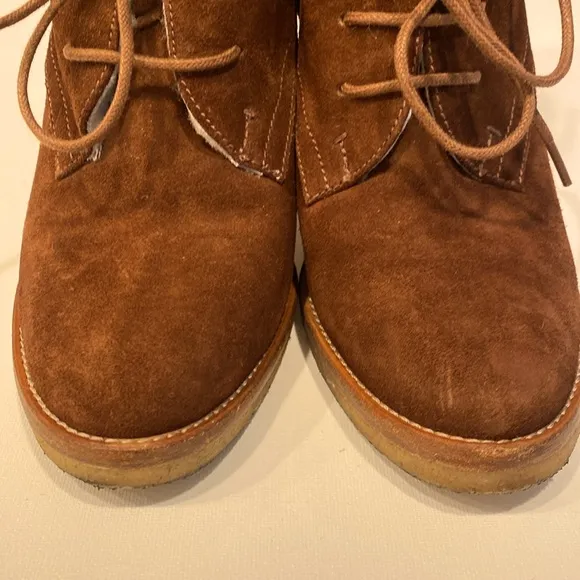Ralph Lauren Collection Brown Franny Suede Bootie Shoes Size 7.5