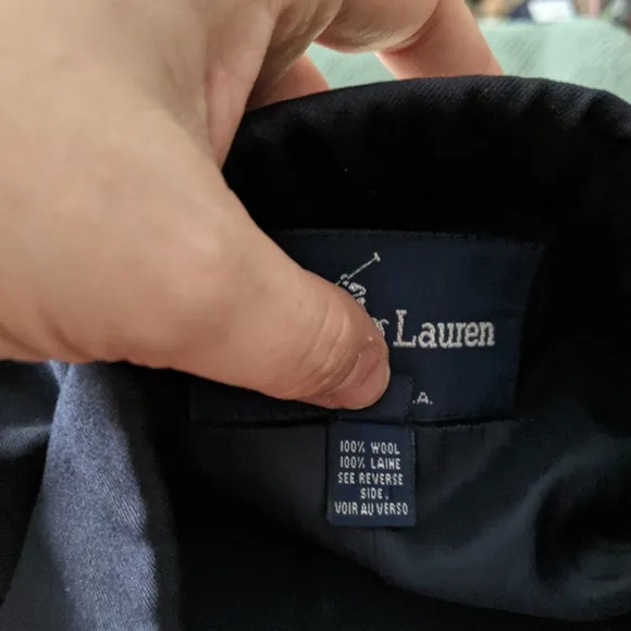 Ralph Lauren Navy Wool Blazer - Size 10 Vintage