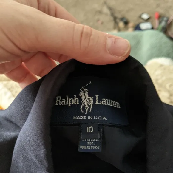 Ralph Lauren Navy Wool Blazer - Size 10 Vintage