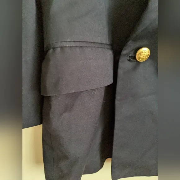Ralph Lauren Navy Wool Blazer - Size 10 Vintage