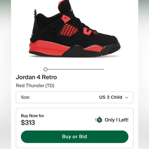 RARE, Collectable- Jordan 4 Retro TD baby sneakers