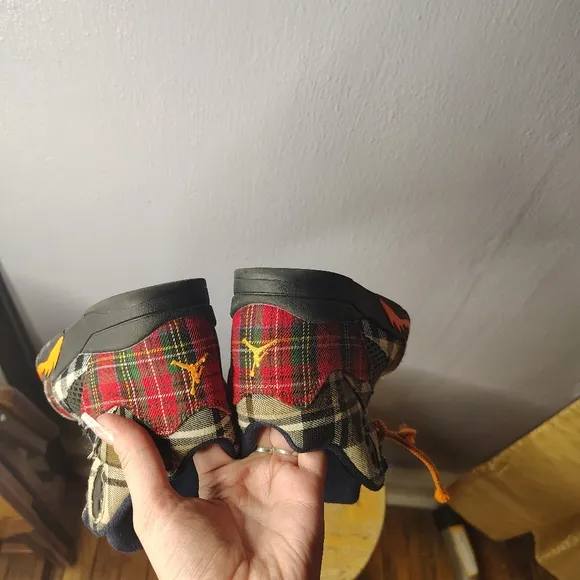RARE Kids Air Jordan 5 Retro Plaid Patchwork 2 Youth High Top Sneakers