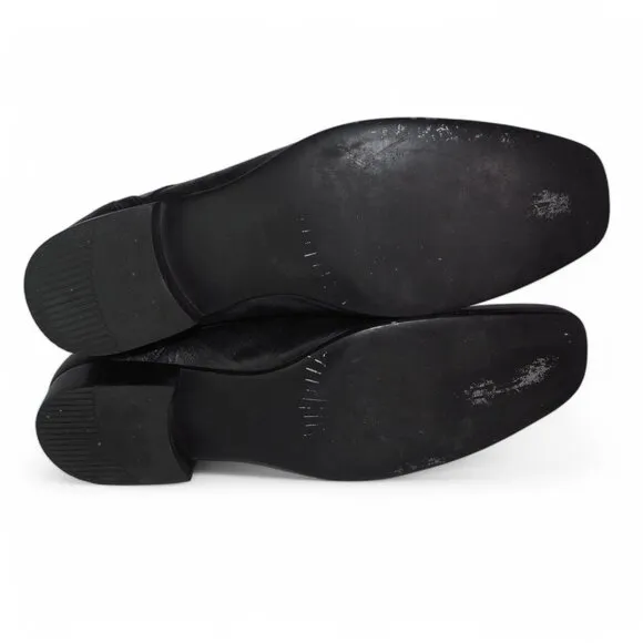 Red Tape Canning Crumple Clip Square Toe Leather Loafers Black Men's 10