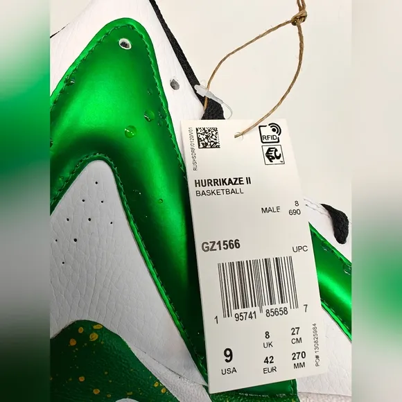 Reebok Hurrikaze 2 Shawn Kemp Make It Rain GZ1566 Basketball Sneakers sz Men's 9